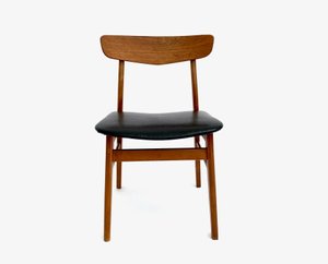 Farstrup chair teak vintage 1960s？　① Danish Farstrup Set of 4 Teak and Black Vinyl Dining Chairs 1960s